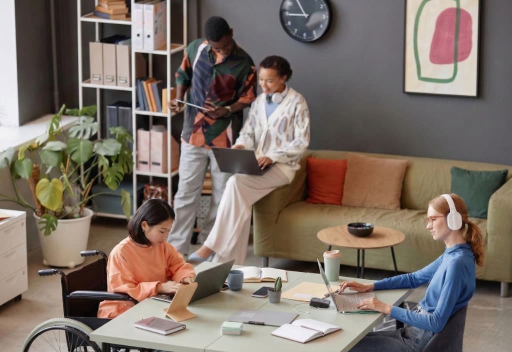 Modern creator workspace with AI tools connected
